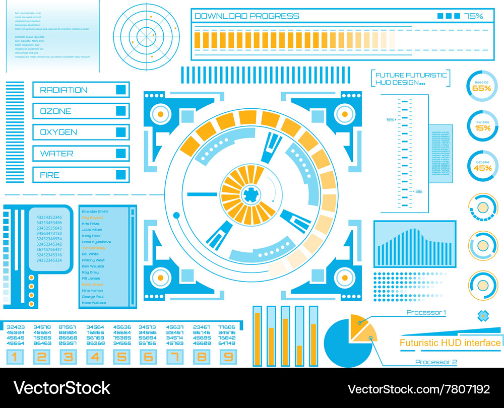 Graphic touch user interface hud Vector Image