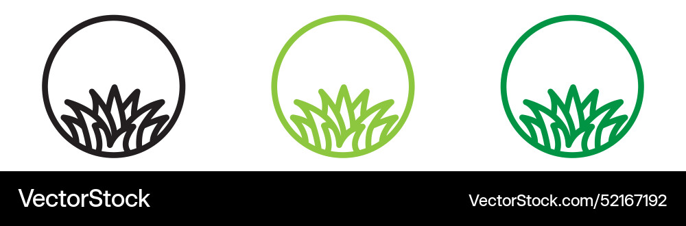Grass icon logo set collection for web app ui Grass icon logo set collection for web app ui Vector Image