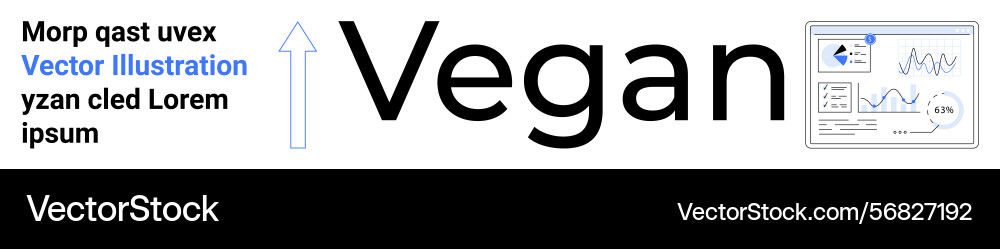 Modern typography with vegan text and data Modern typography with vegan text and data vector image