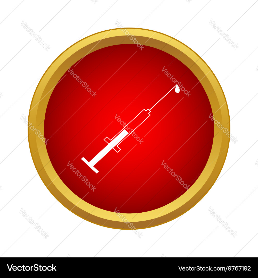 Syringe with injection icon simple style Vector Image