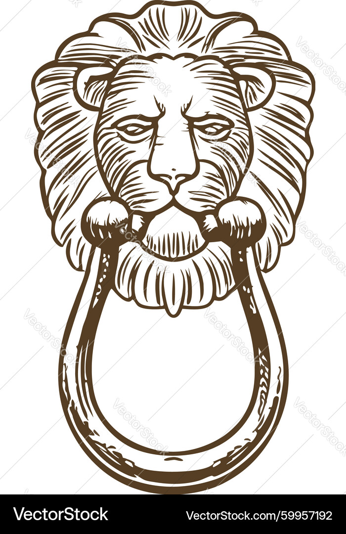 Vintage Lion Door Knocker - Antique – Royalty-Free Vector