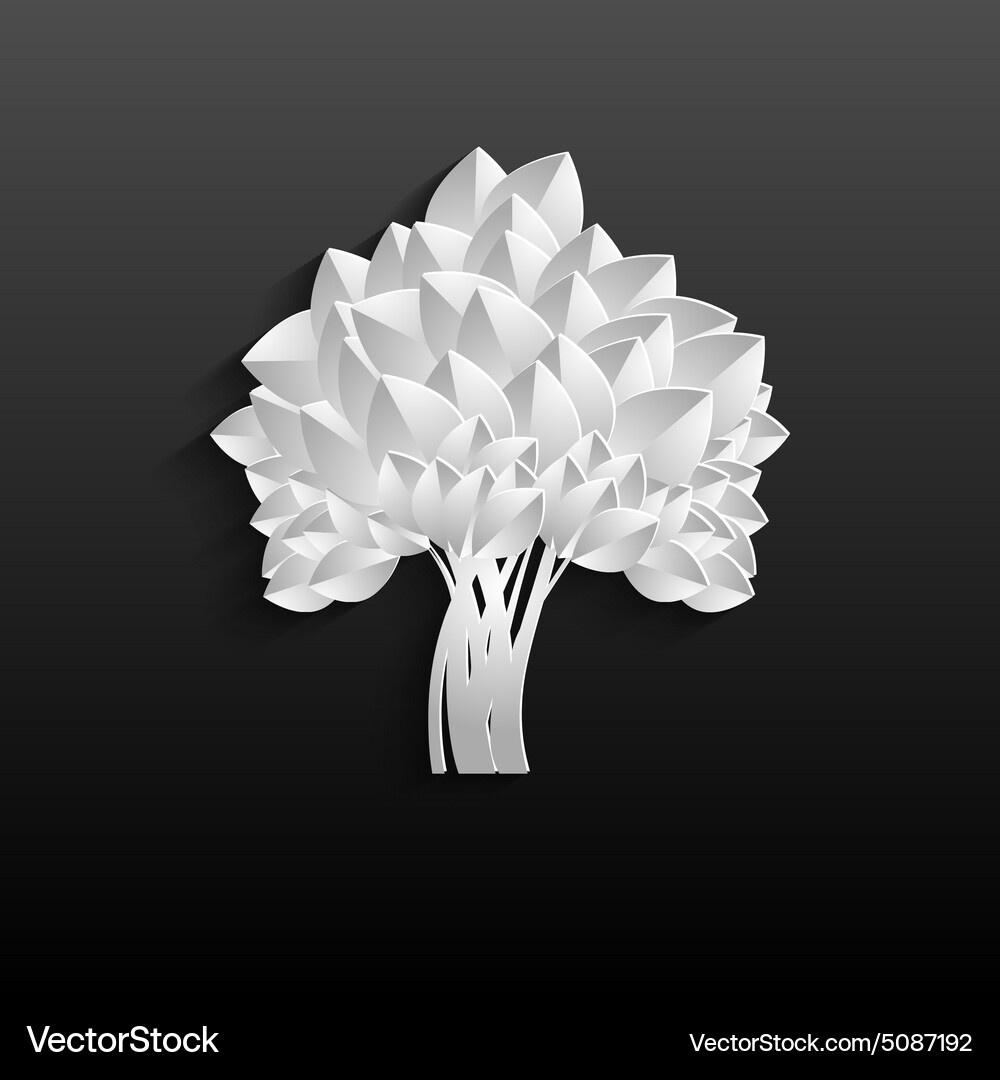 White tree - individual elements for easy changes Vector Image