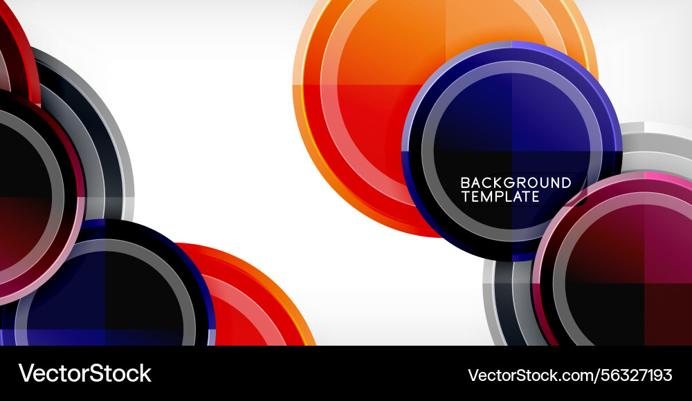 Abstract circles overlap creating vibrant color vector image
