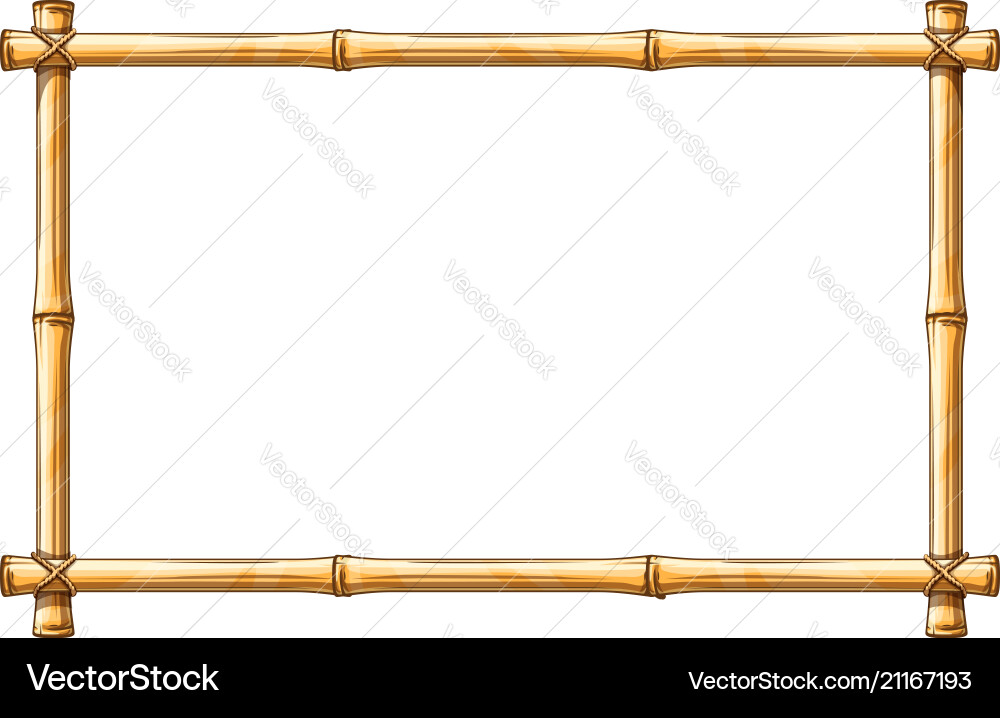 Bamboo Frame with Ropes vector image