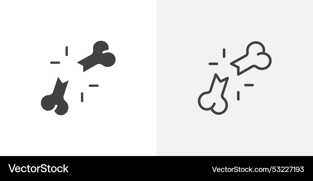 Broken bone icon flat and simple set design Vector Image
