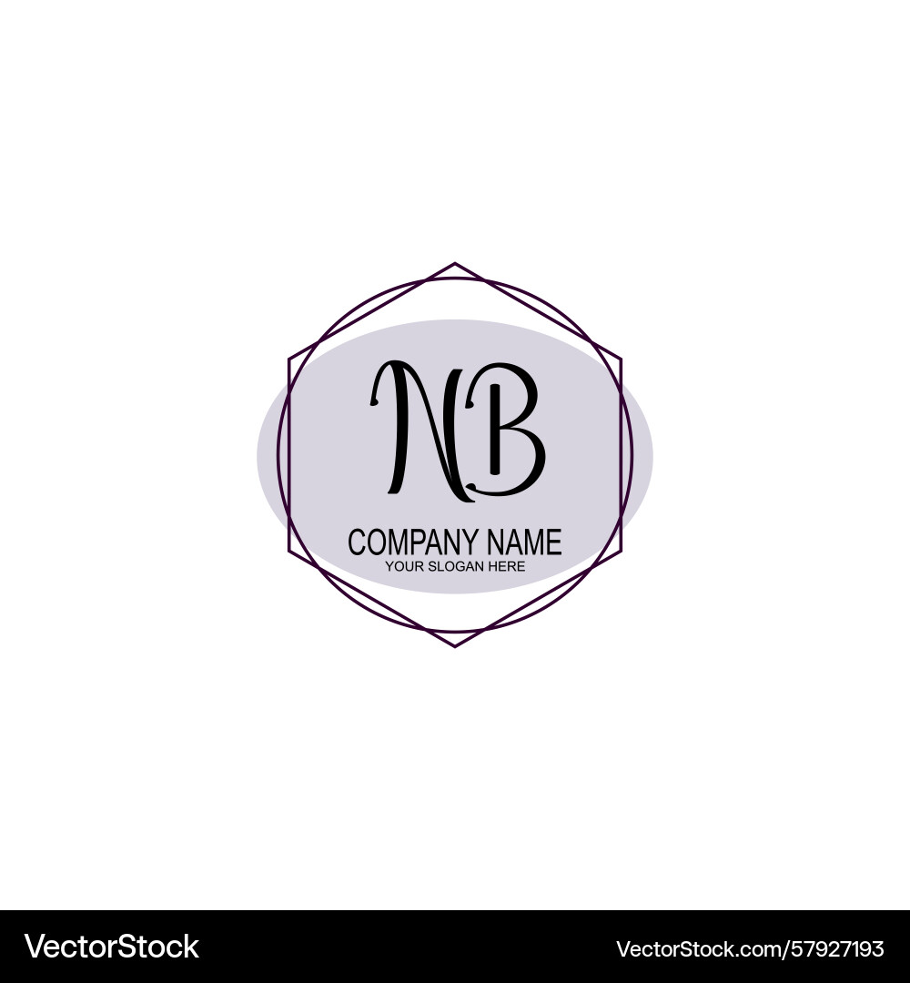 Handwriting logo concepts with initial nb Handwriting logo concepts with initial nb Vector Image