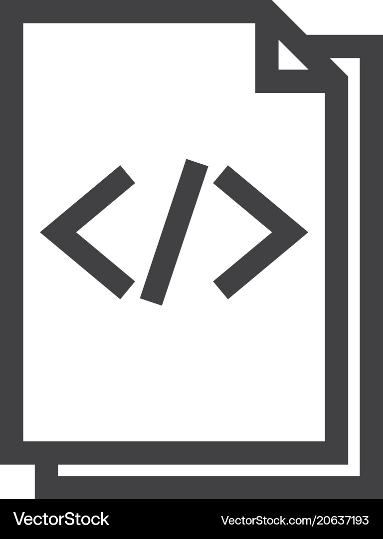 Html document paper outline icon isolated note vector image