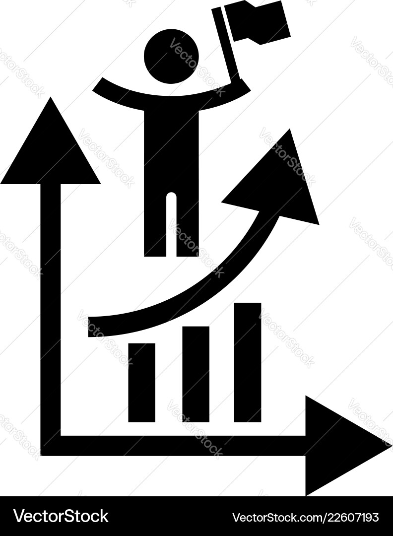 Man grow up chart icon simple style Man grow up chart icon simple style vector image