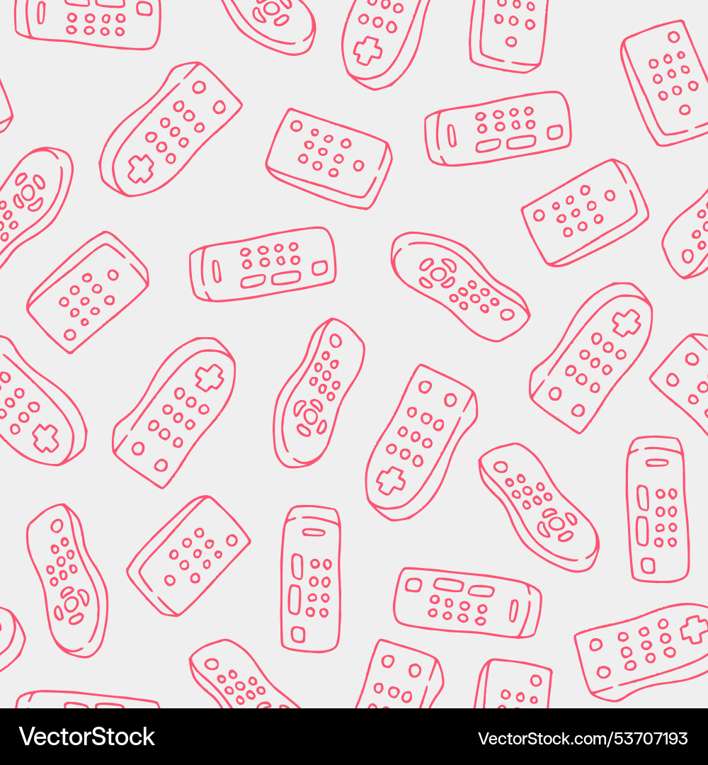Outline bunch of remote seamless pattern design Vector Image