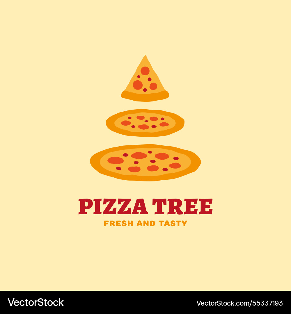 Pizza tree logo Pizza tree logo vector image