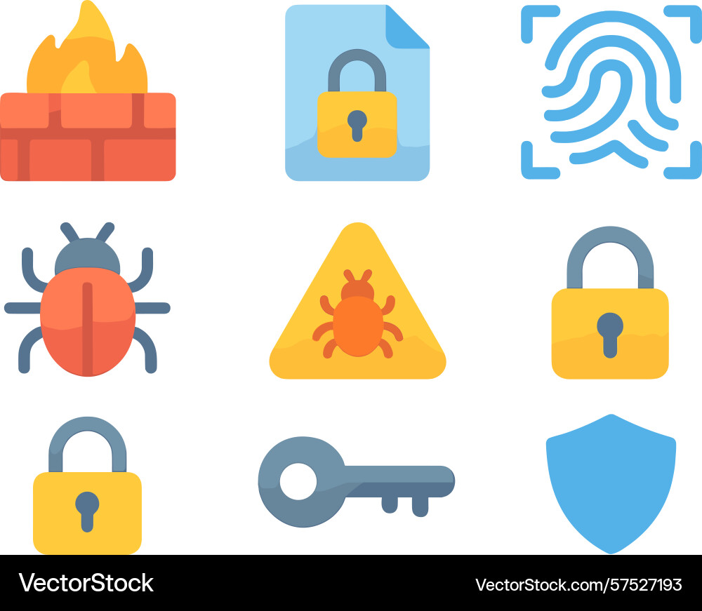 Visual symbols representing cybersecurity concepts Visual symbols representing cybersecurity concepts Vector Image