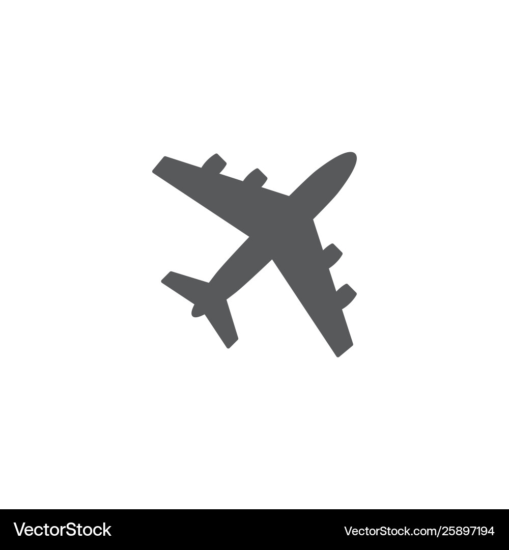 Airplane Icon - White Background vector image