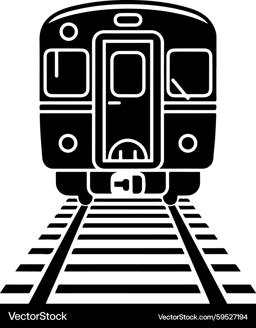 Black Train Silhouette on Tracks – Royalty-Free Vector | VectorStock, image size:842x1080