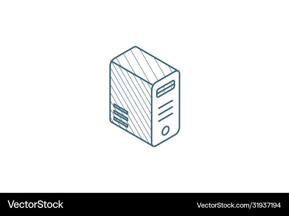Computer System Unit Isometric Icon vector image