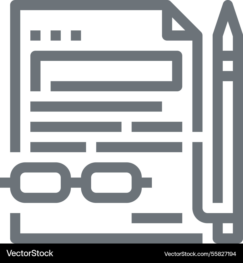 Contract flat line web icon concept Vector Image