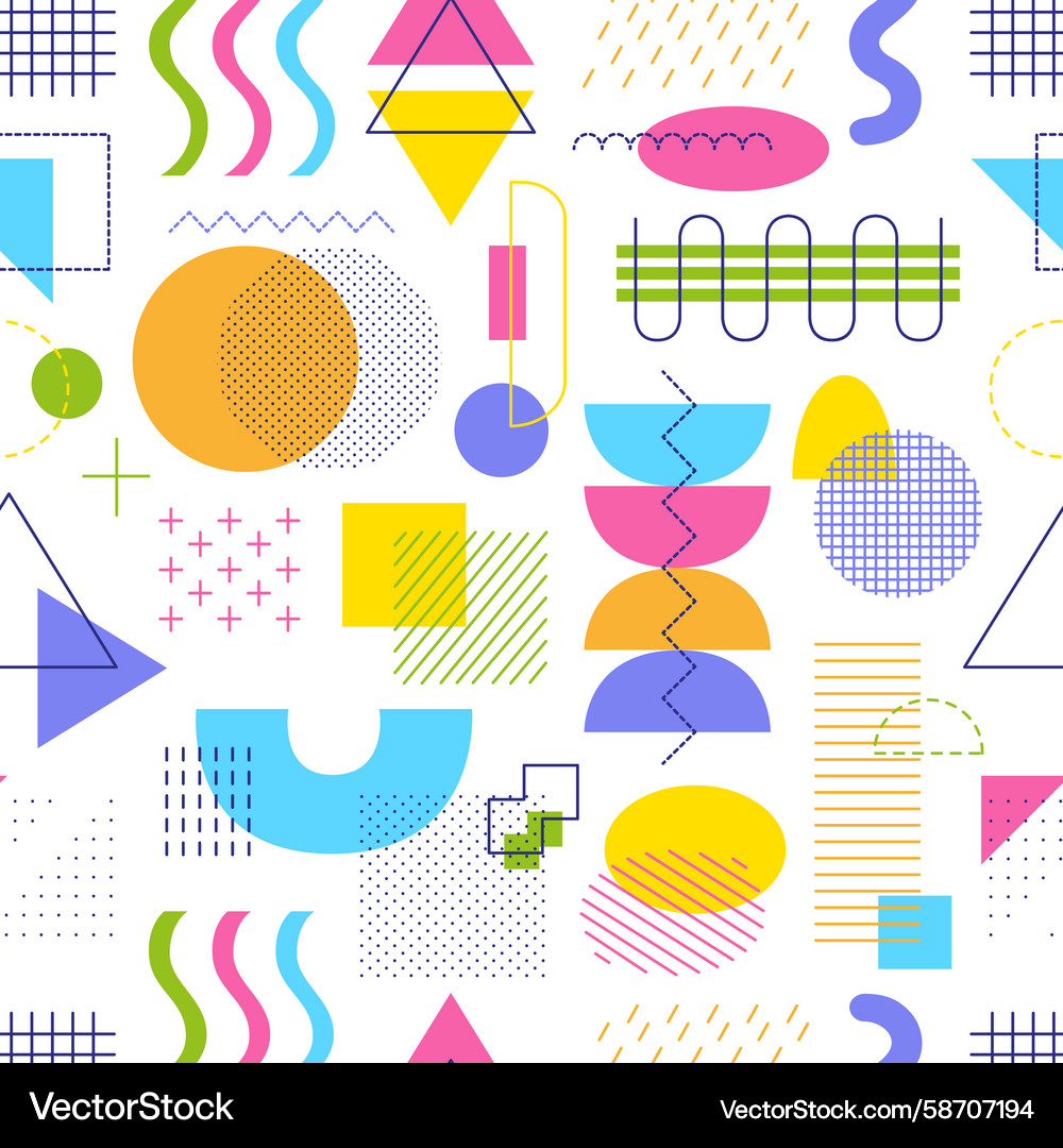 Geometric elements seamless pattern abstract Vector Image