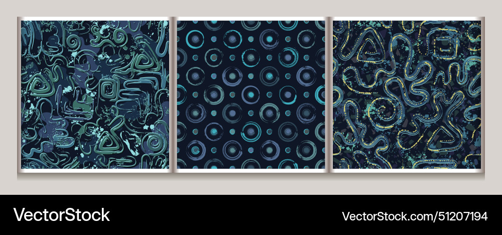 Seamless blue camo patterns with abstract lines Seamless blue camo patterns with abstract lines vector image