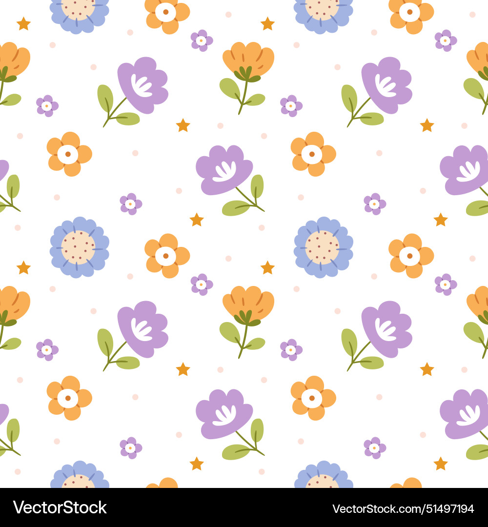 Seamless pattern with spring meadow various Vector Image