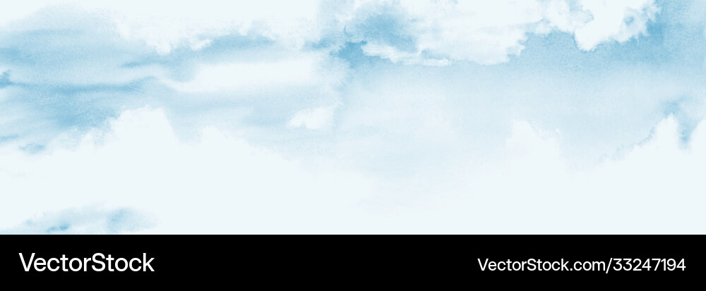Watercolor Sky & Clouds Vector Image