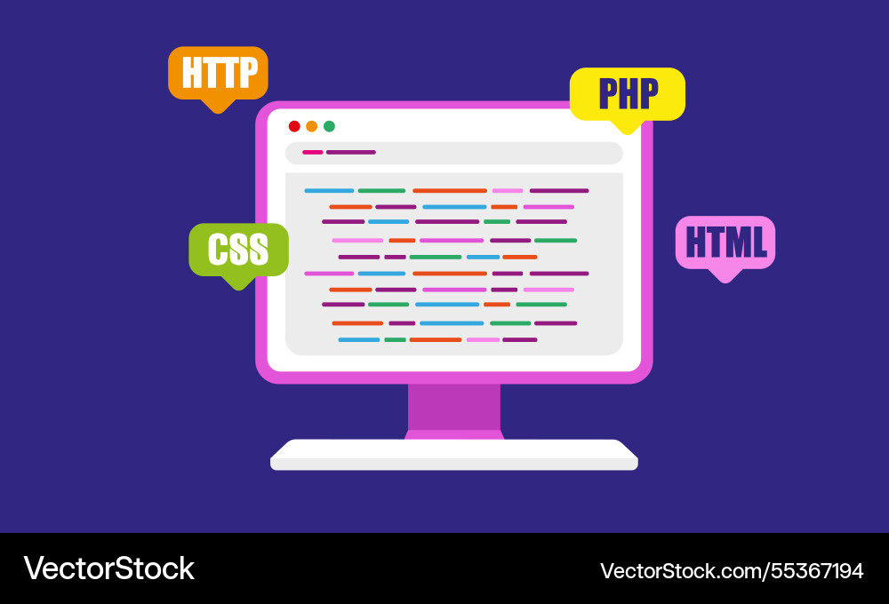 Webentwicklungskonzept Programmierung und Codierung Webentwicklungskonzept Programmierung und Codierung vektorbild