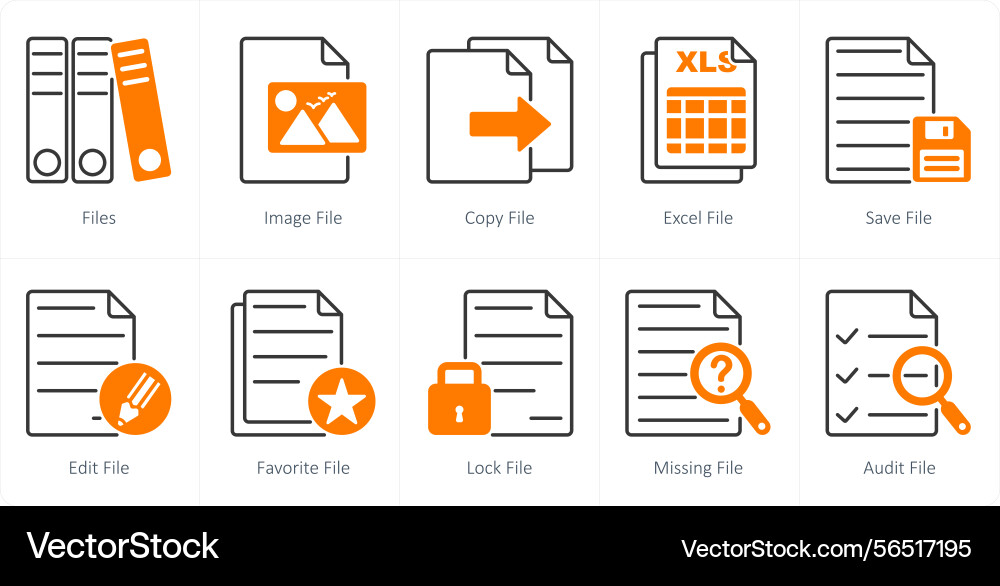 A set of 10 files icons as image file copy vector image