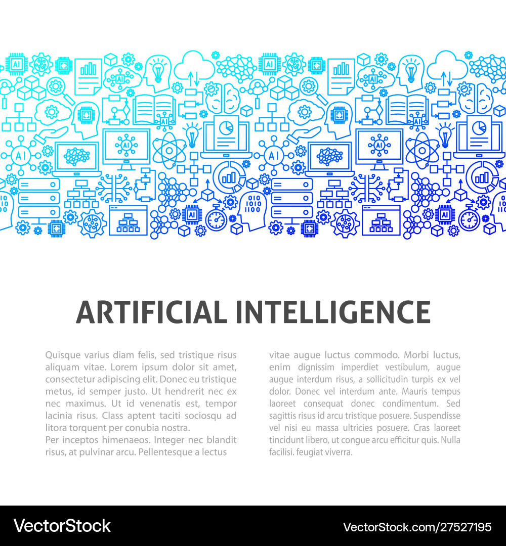 Artificial intelligence line design template Artificial intelligence line design template vector image