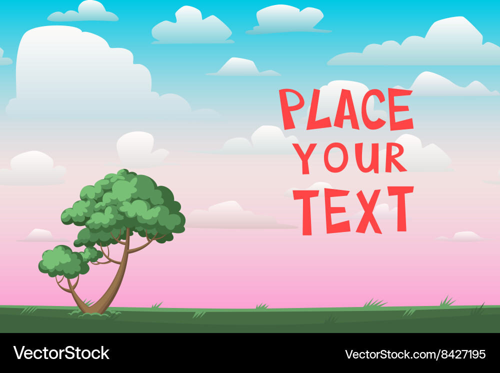Cartoon placard with a tree Vector Image