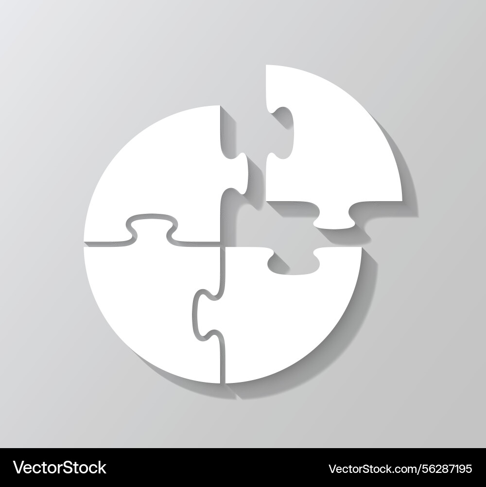 Circular scheme of thinking game with 4 details Vector Image