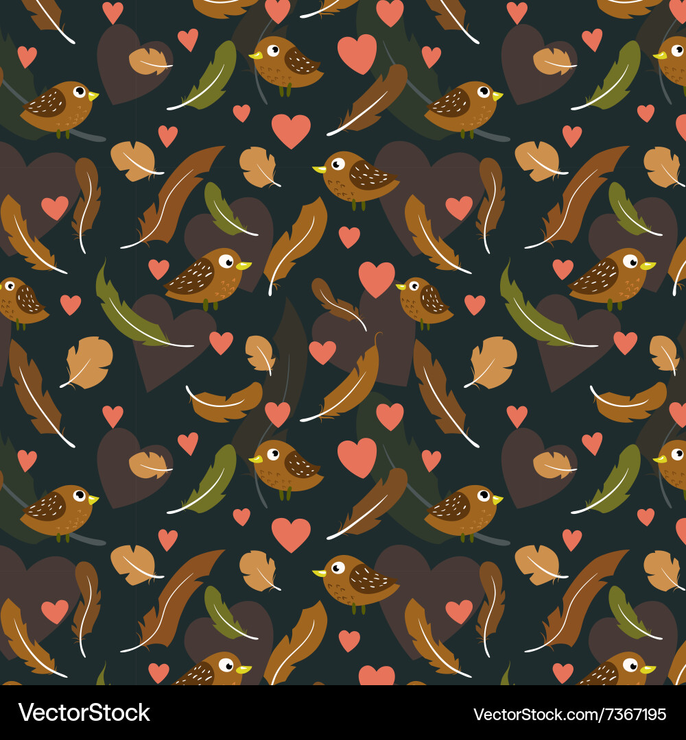 Feathered Bird Pattern vector image