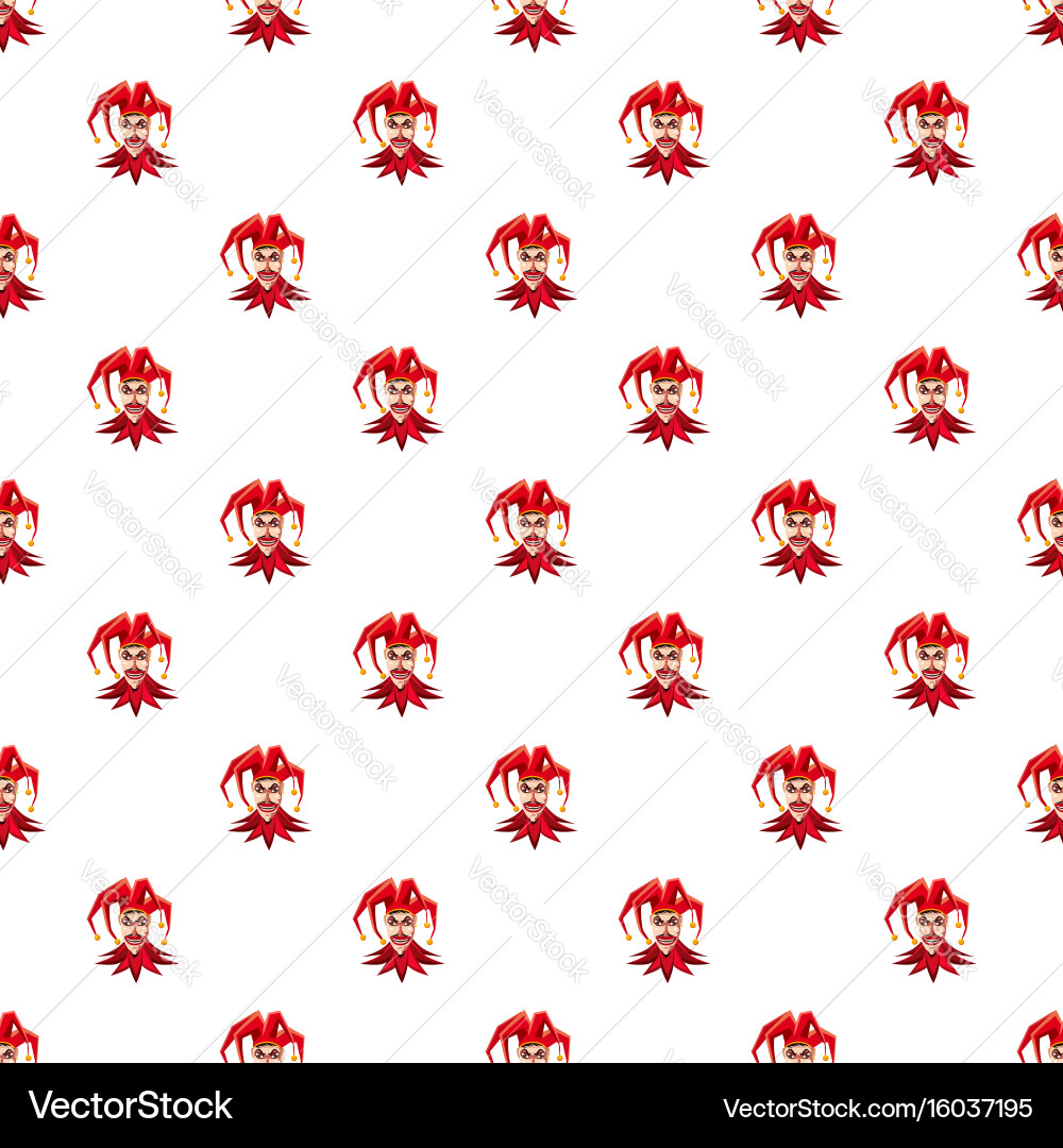 Jester in red hat pattern Vector Image