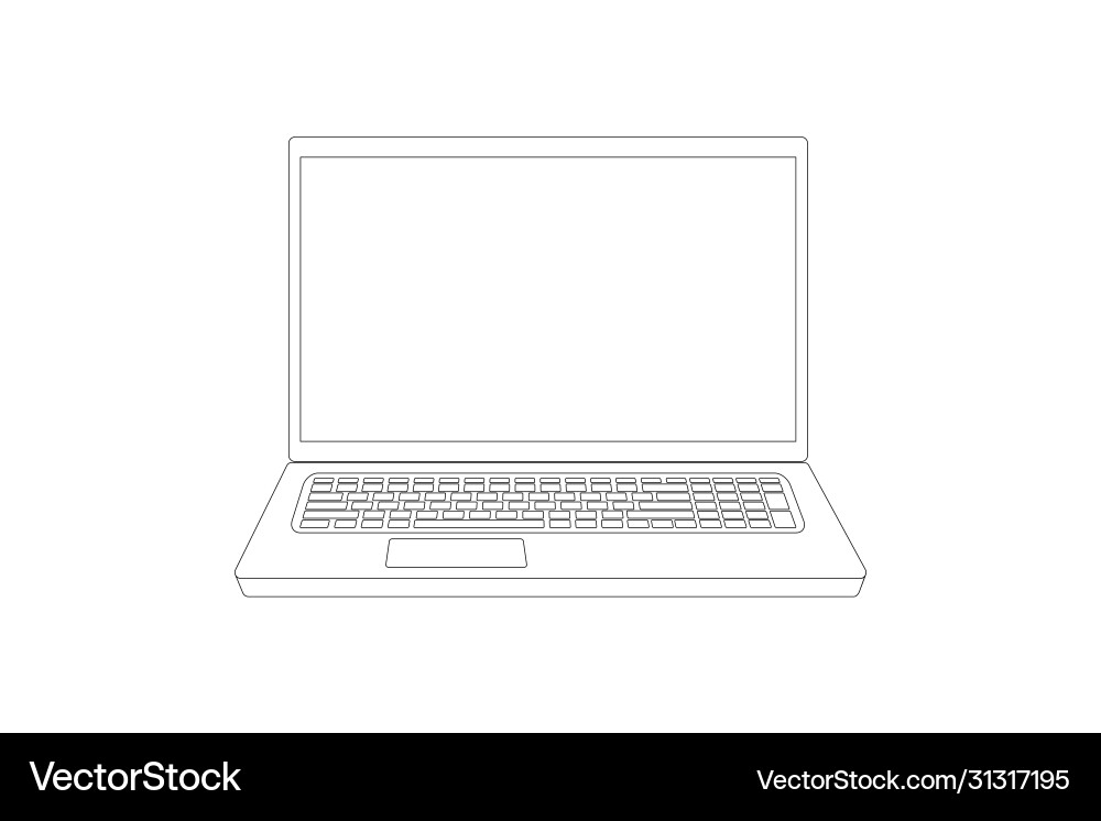 Laptop notebook computer line art display Laptop notebook computer line art display vector image