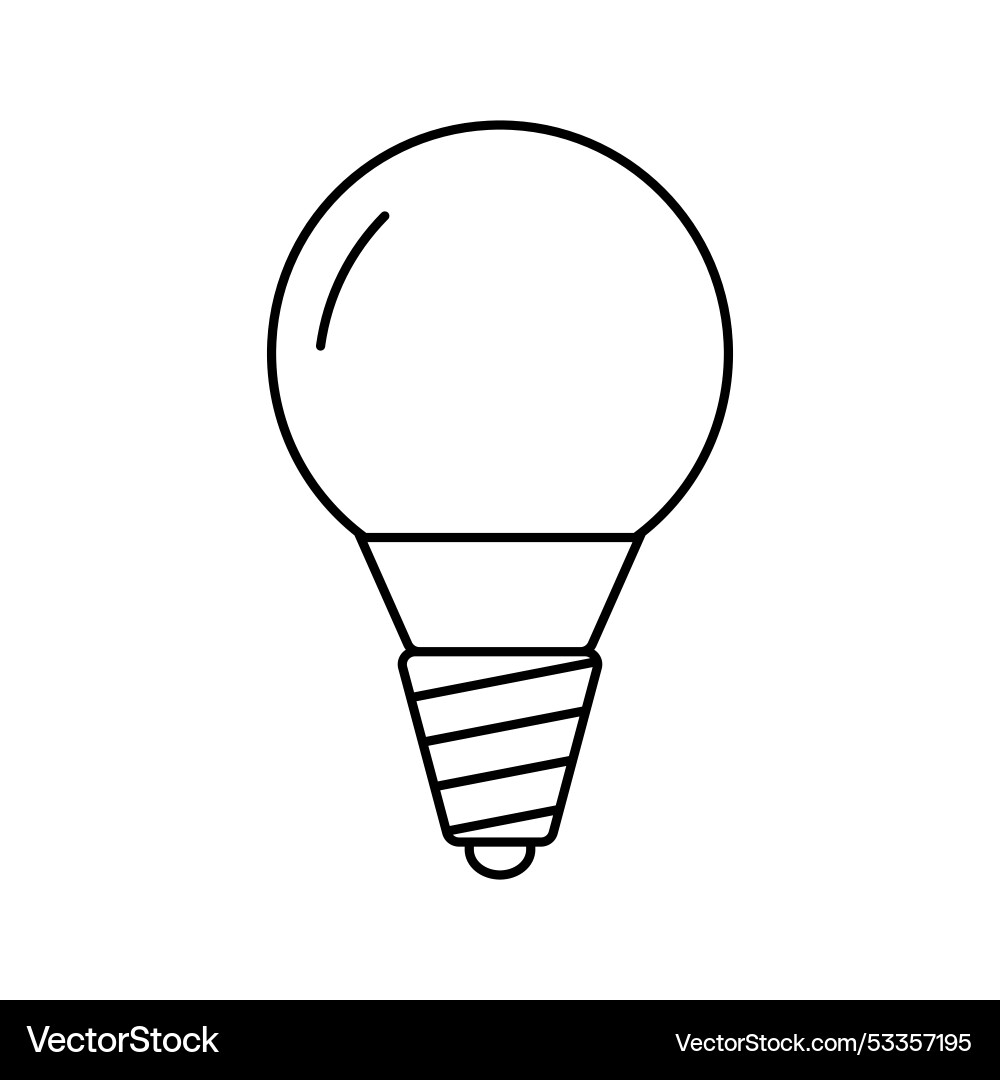 Led lamp line icon editable stroke object Led lamp line icon editable stroke object vector image