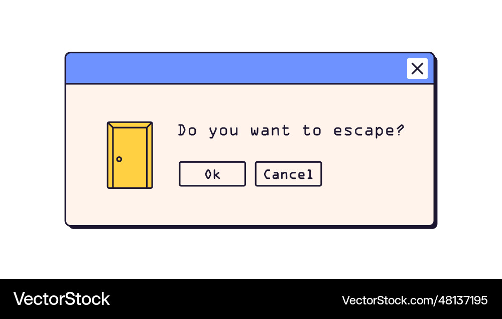 Retro Dialog Fenster Computer-Nachricht Box in 90er Jahren Retro Dialog Fenster Computer-Nachricht Box in 90er Jahren vektorbild