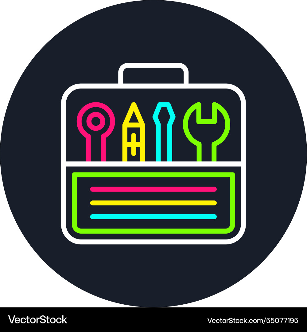 Tool box line multi color icon Vector Image