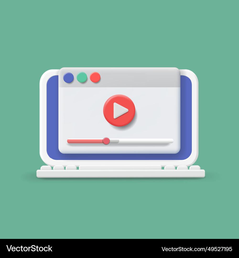 Video tutorials icon concept browser player Video tutorials icon concept browser player vector image