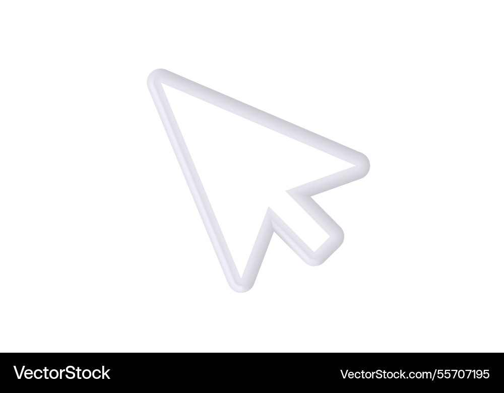 White 3d computer cursor arrow vector image