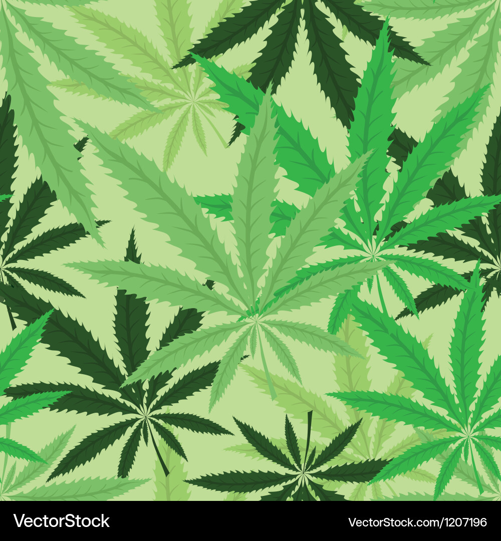 Cannabis Leaf Seamless Pattern Royalty Free Vector Image