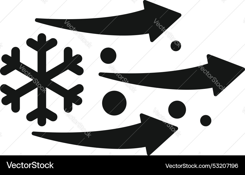 Cold air flow with snowflake and particles blowing Vector Image