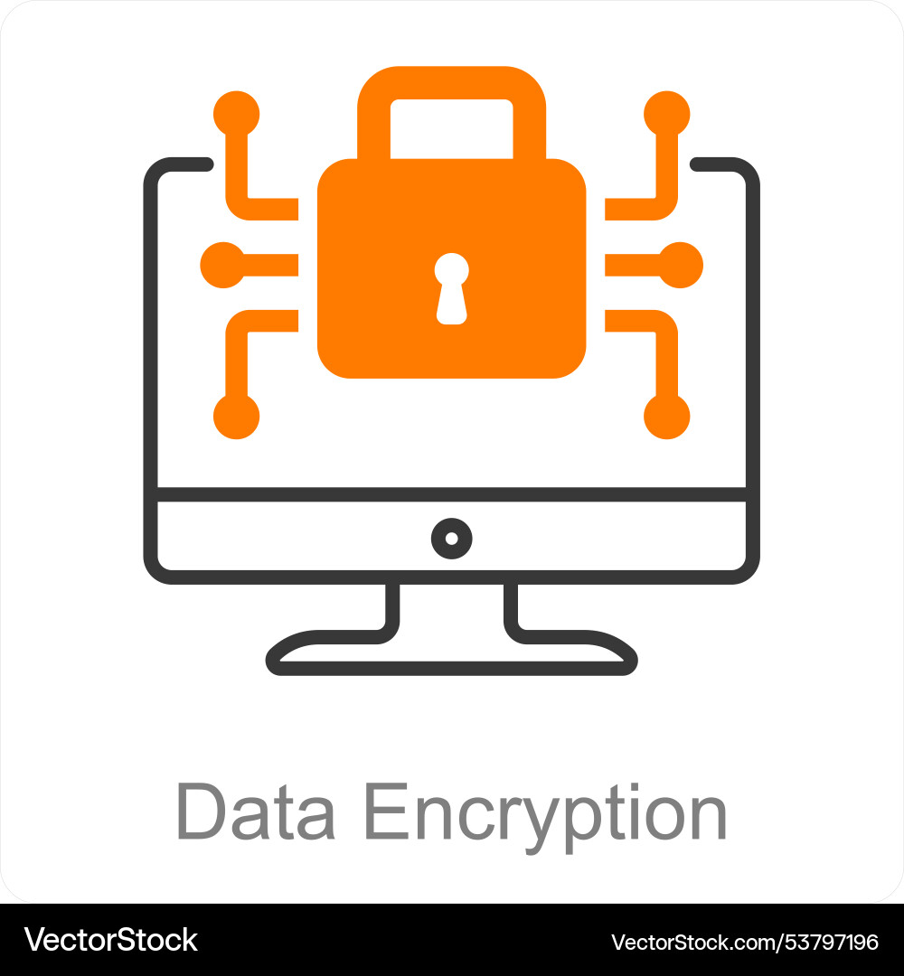 Data encryption vector image