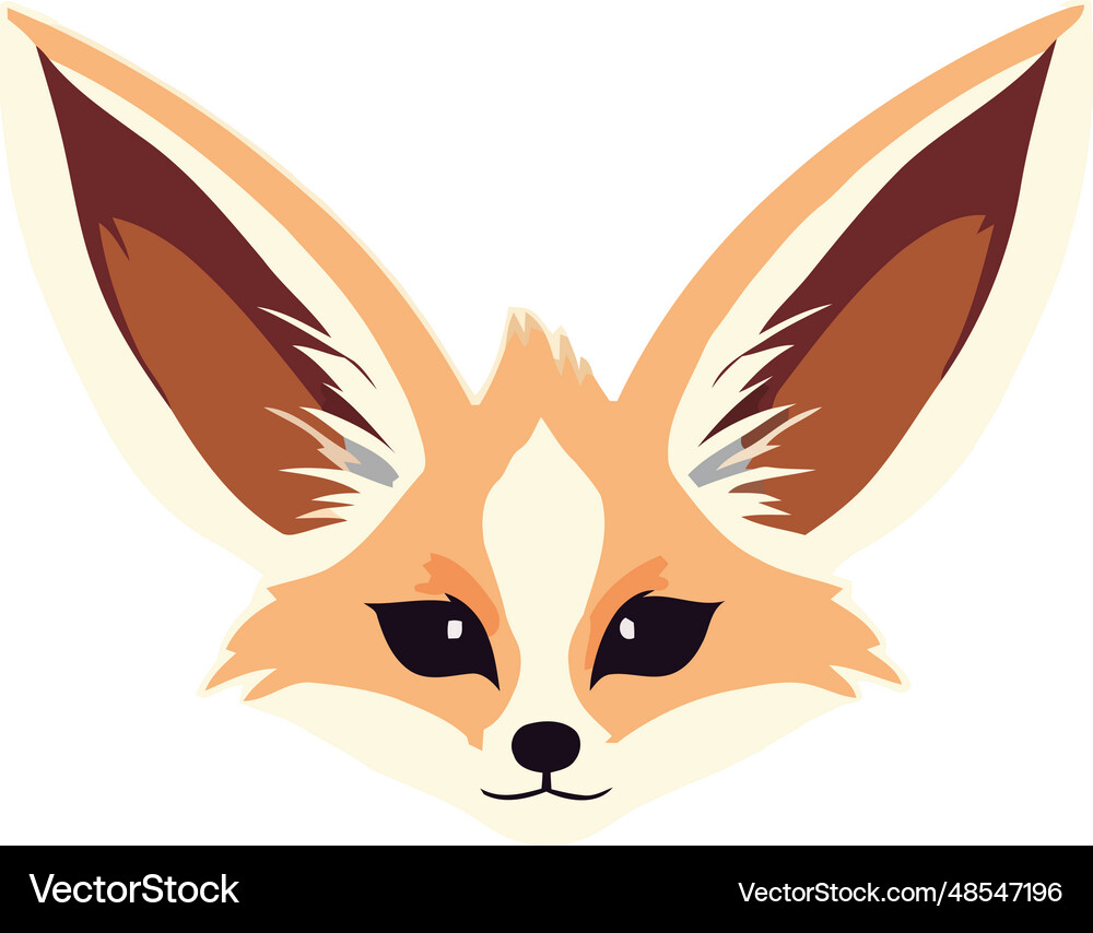 Fennec fox head icon isolated – Royalty-Free Vector | VectorStock