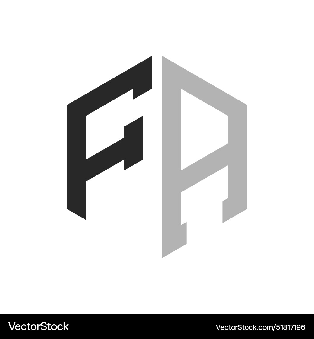 Modern unique hexagon letter fa logo design Vector Image