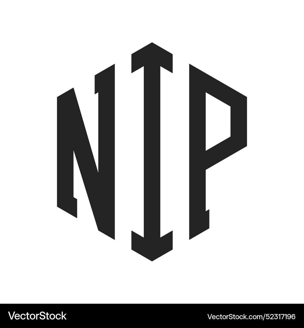 Nip logo design initial letter monogram vector image