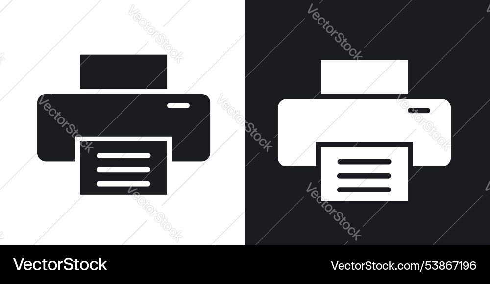 Print button icon set Vector Image