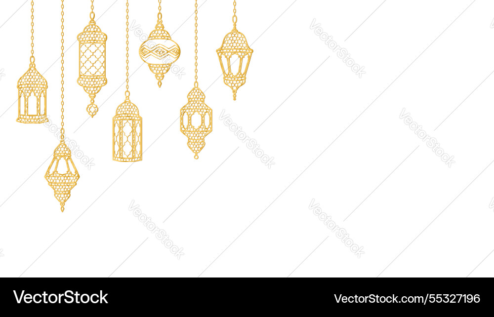 Ramadan goldene Laternen Dekoration islamic Ramadan goldene Laternen Dekoration islamic vektorbild
