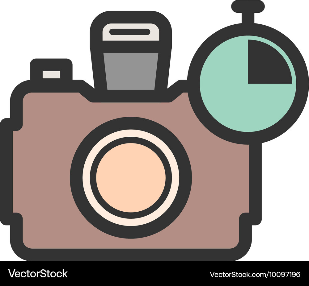 Timer on camera Vector Image