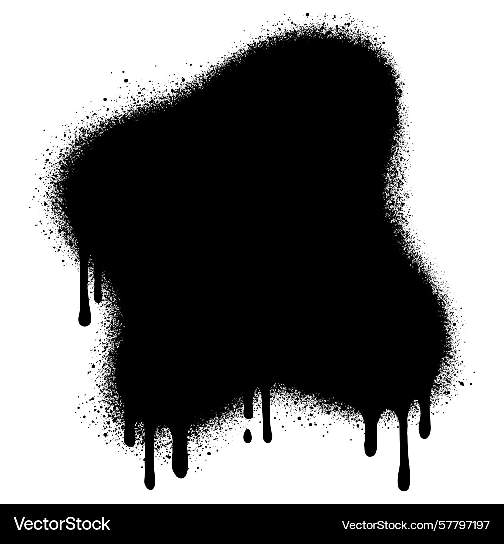 Black ink style spray blobs and stains Vector Image