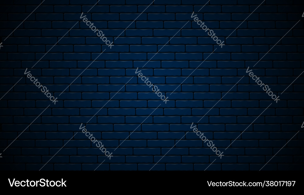 Dark blue nightly brick wall realistic design Dark blue nightly brick wall realistic design vector image