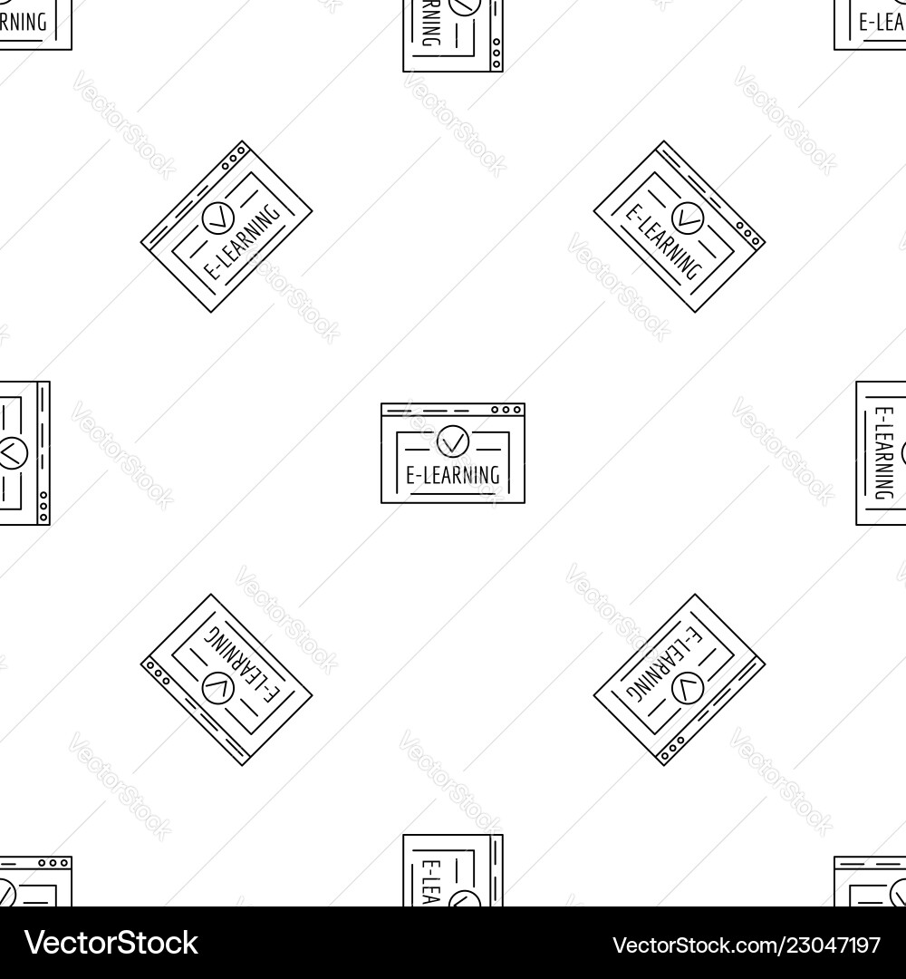 E learning pattern seamless E learning pattern seamless vector image