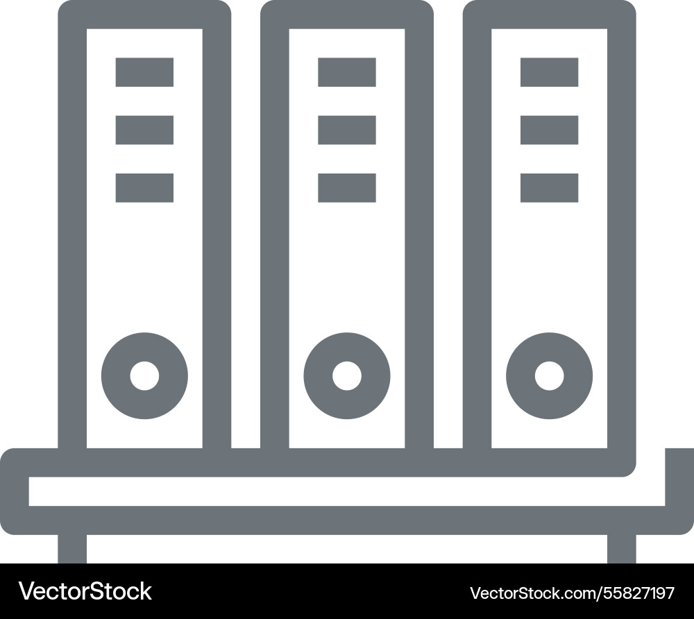 Files shelf flat line web icon concept Vector Image