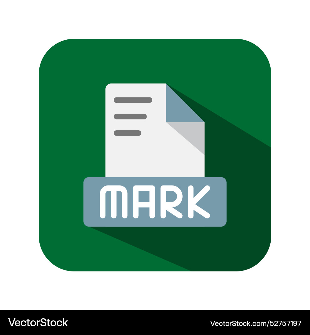 Markdown text file flat icons symbol document Markdown text file flat icons symbol document vector image